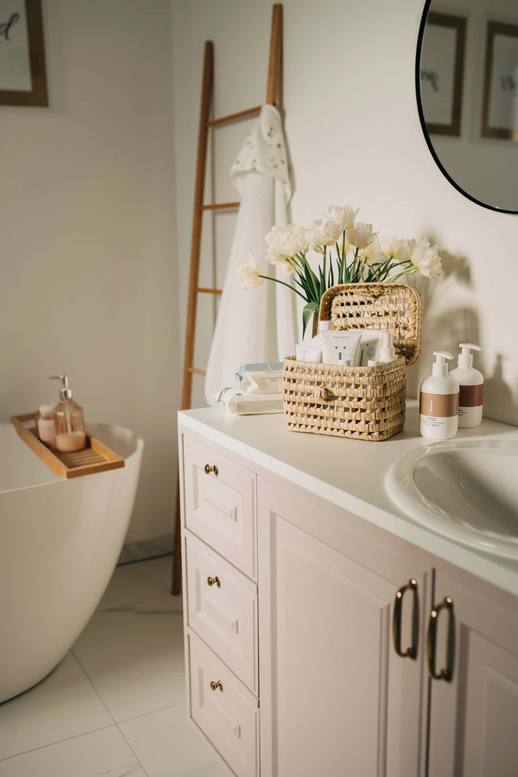 vintage cabinets in washing room