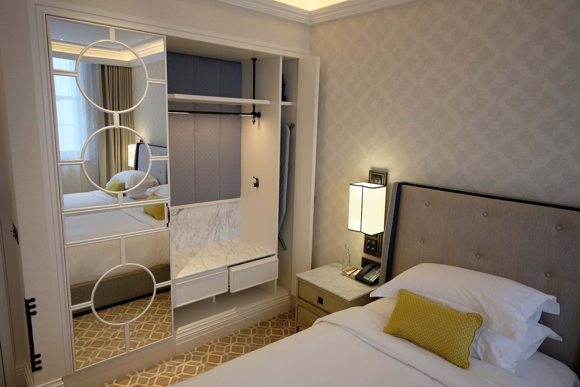 vintage mirror-styled sliding door