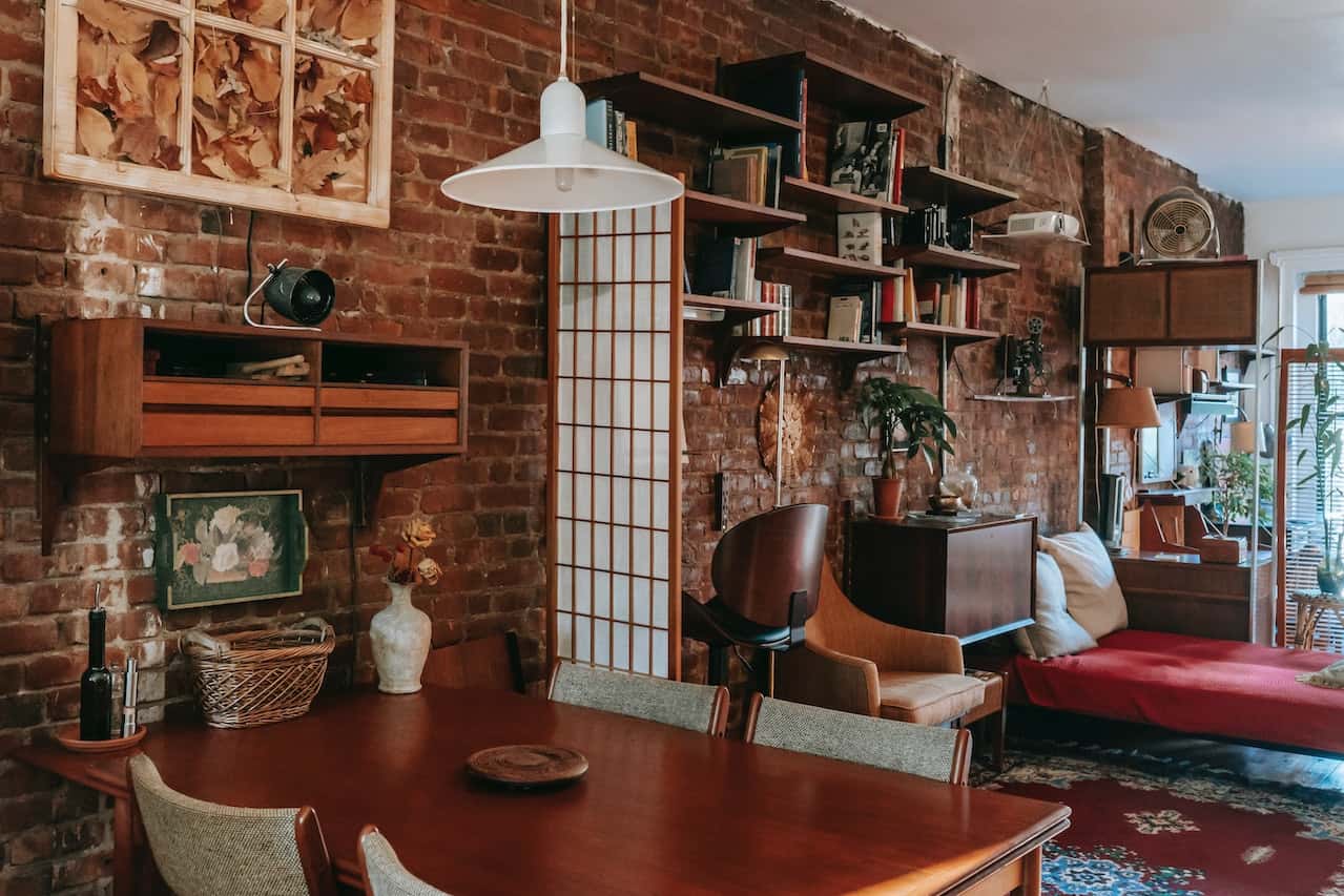 vintage style wall-mounted dining table