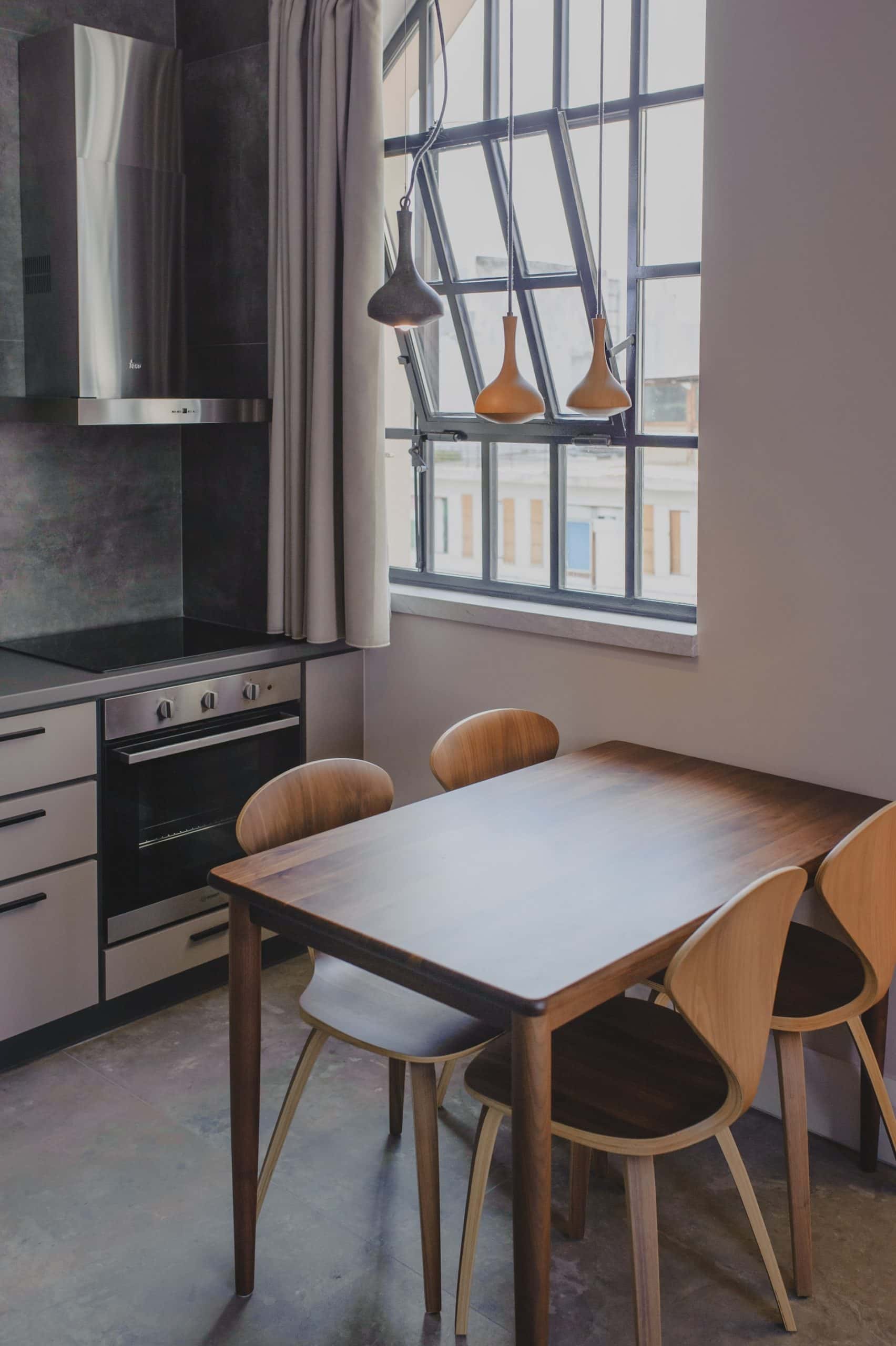 wall attached dining table design
