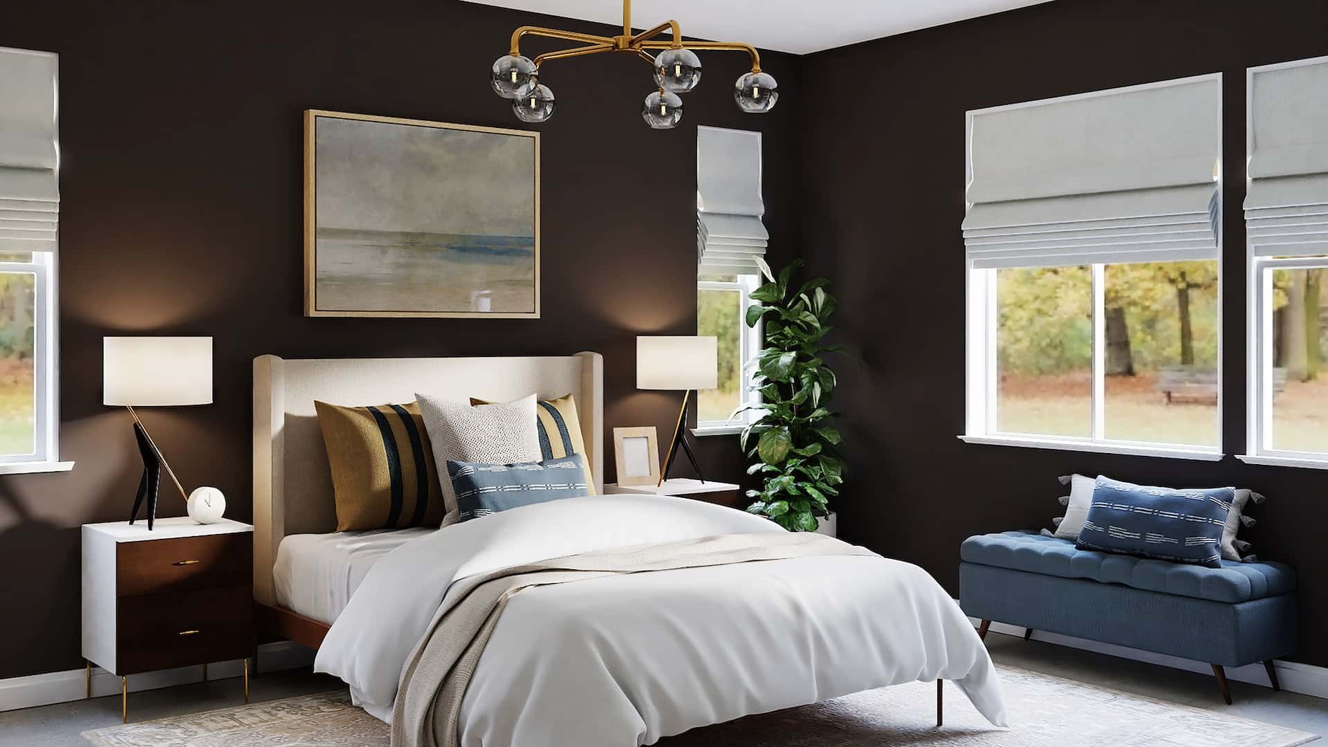 walls in coffee brown colour