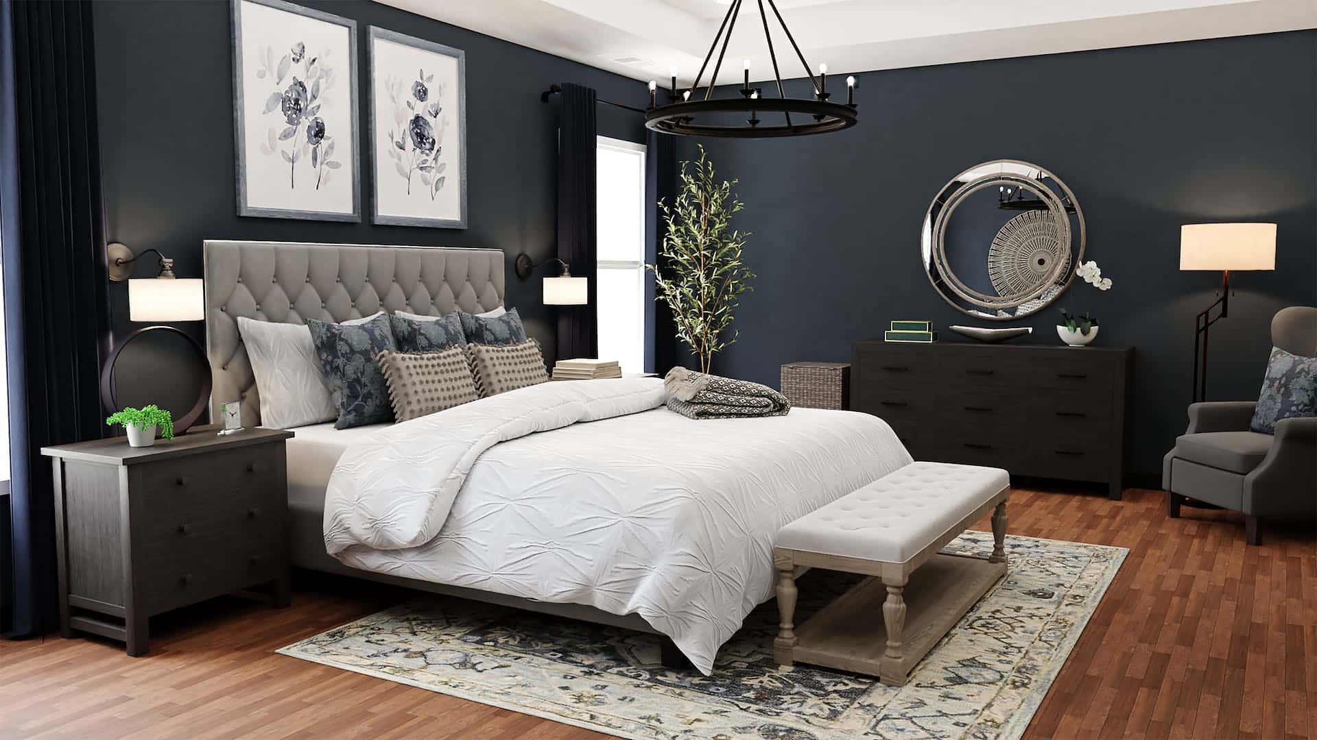 walls with prussian blue