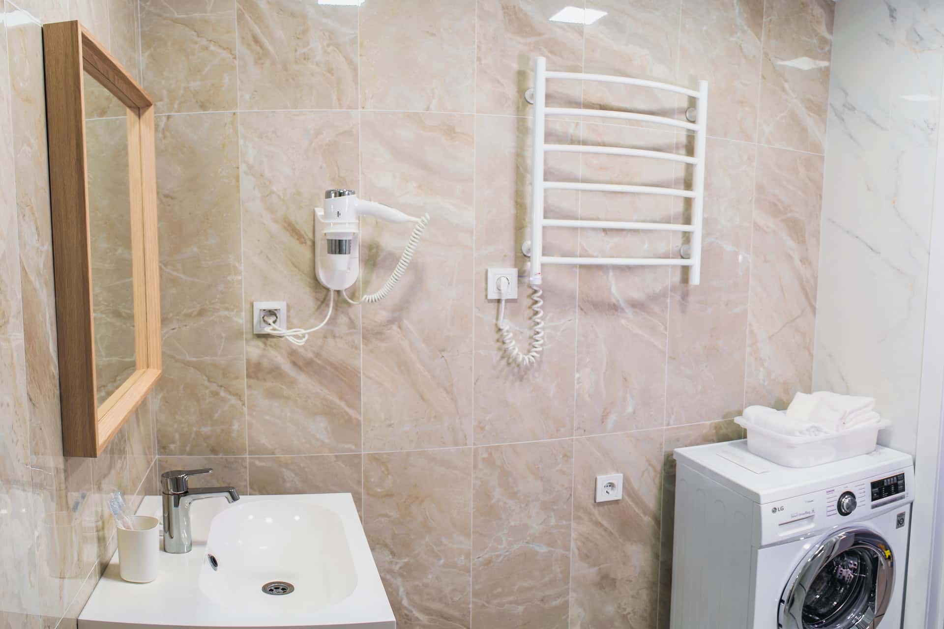 washing machine in bathroom