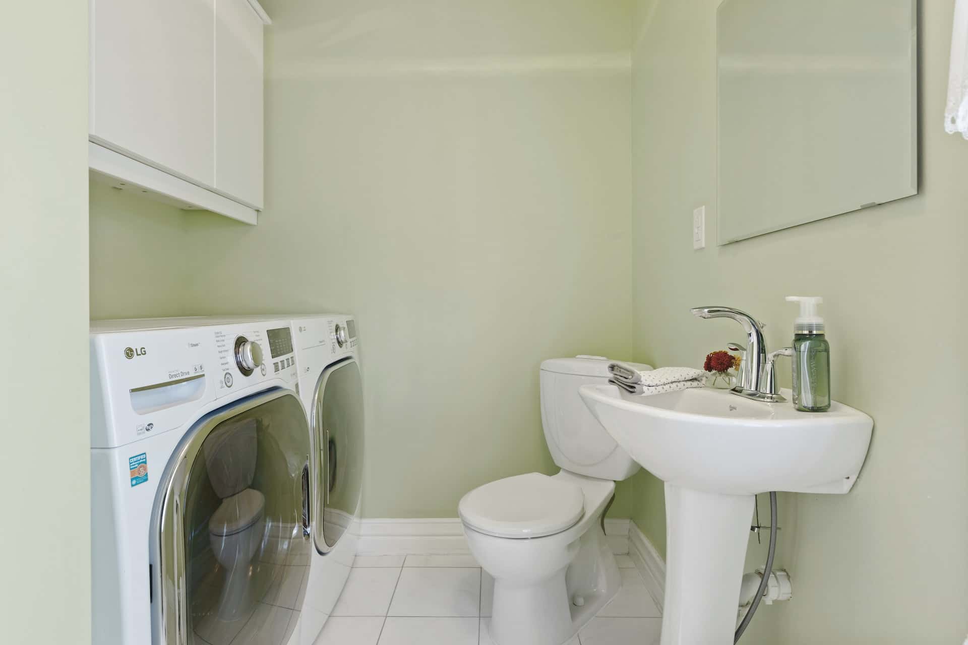 washing machine within bathroom