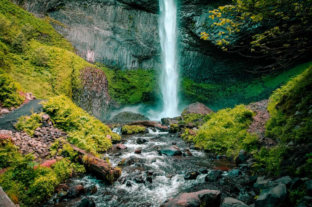 waterfall painting