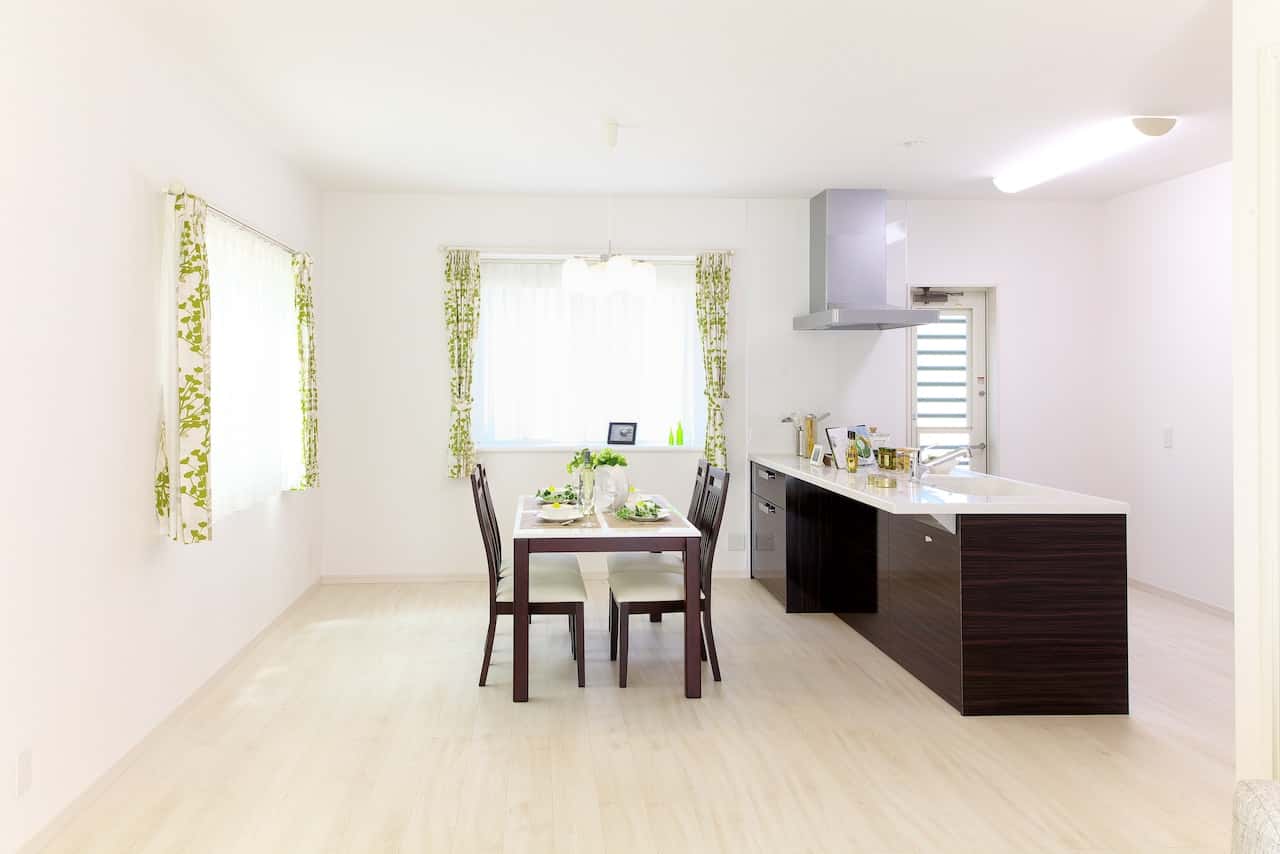 wooden dining table design with a marble top