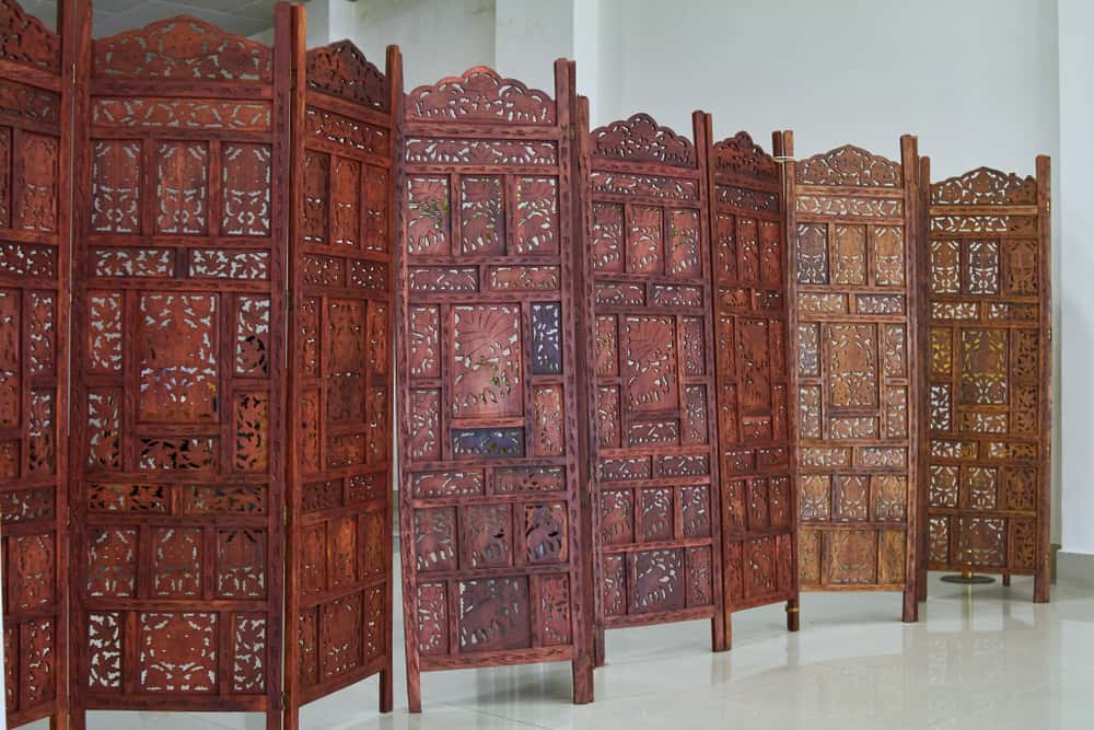 wooden jali partition