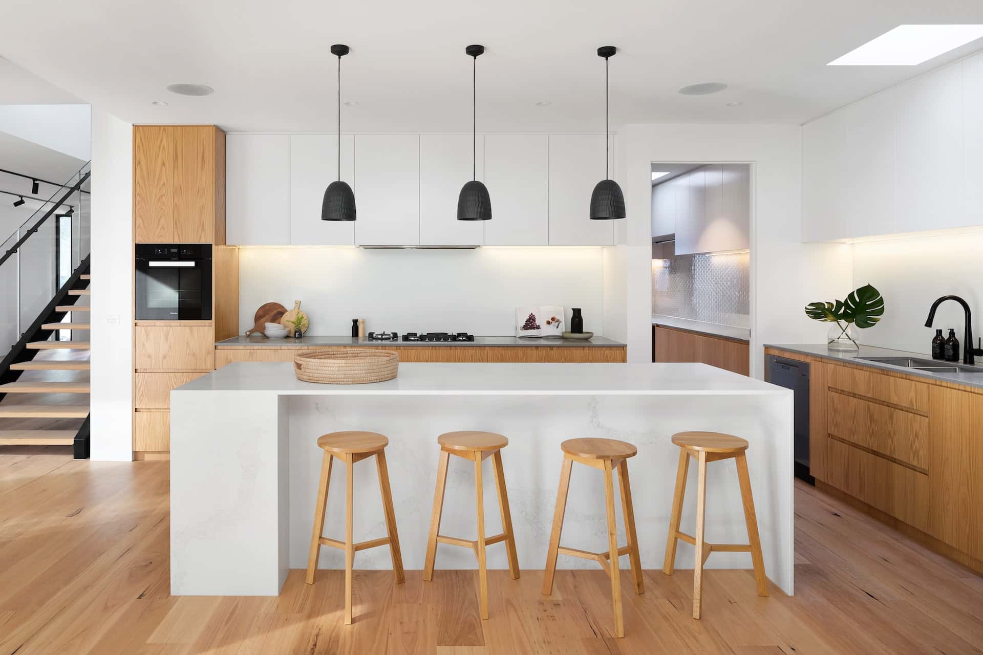 Inviting 3d kitchen designs showcasing a spacious island and minimalist decor.