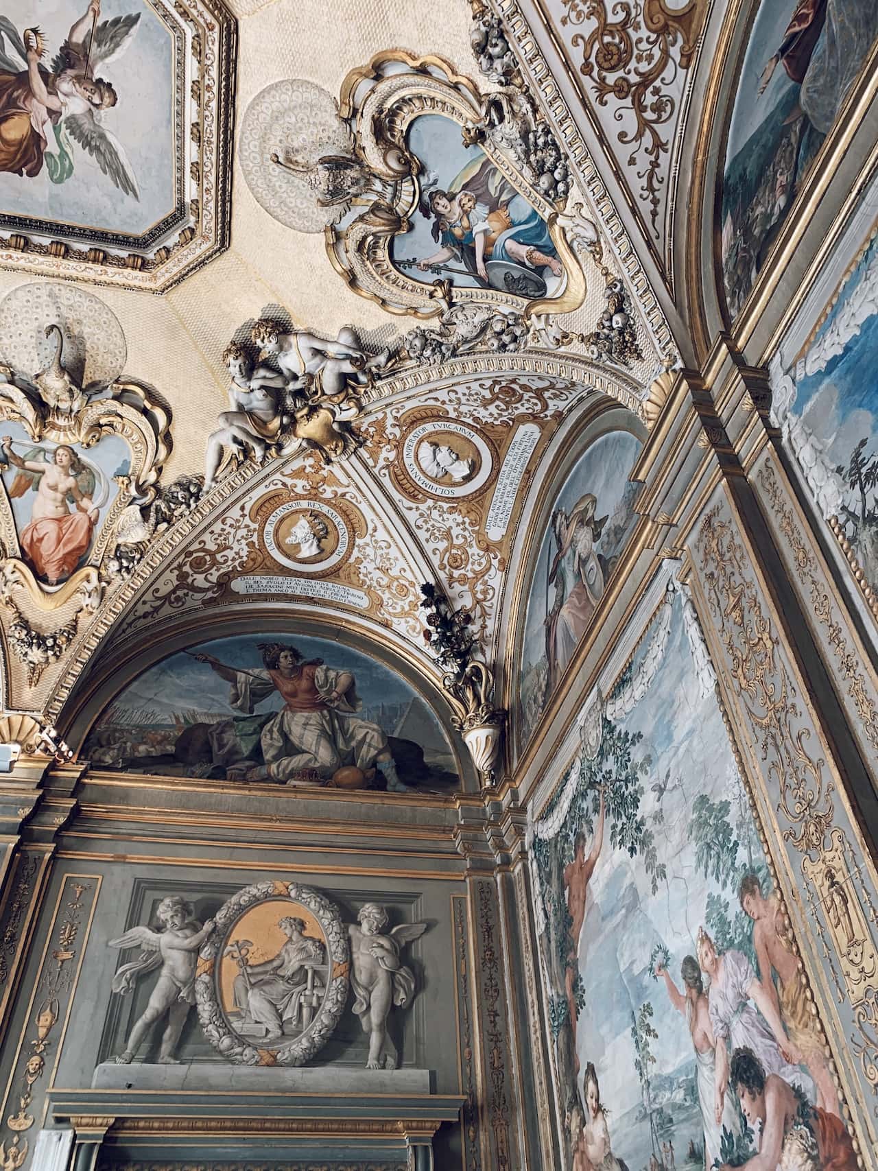intricate patterns and paintings on the walls