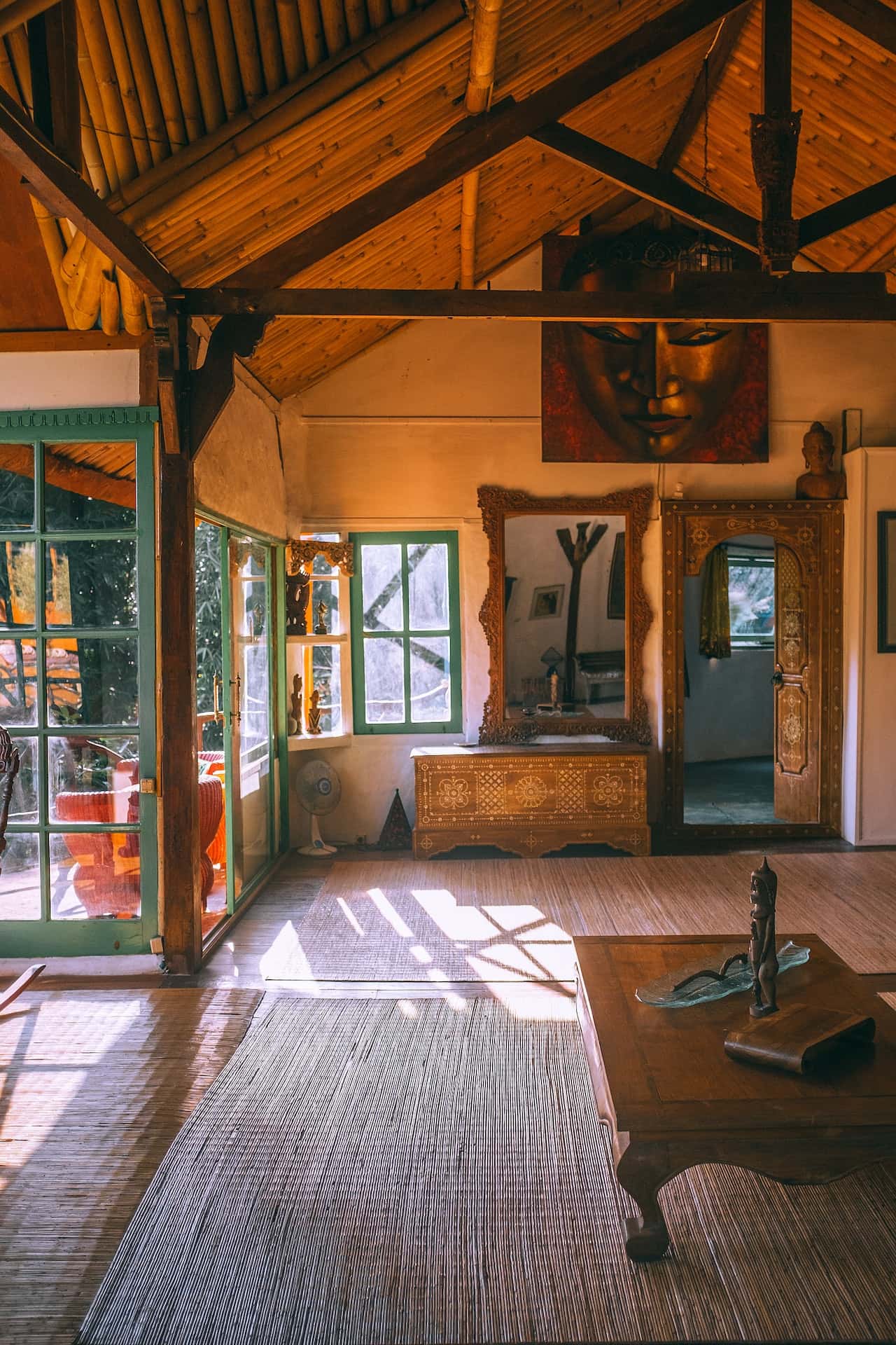 antique look with wooden beams