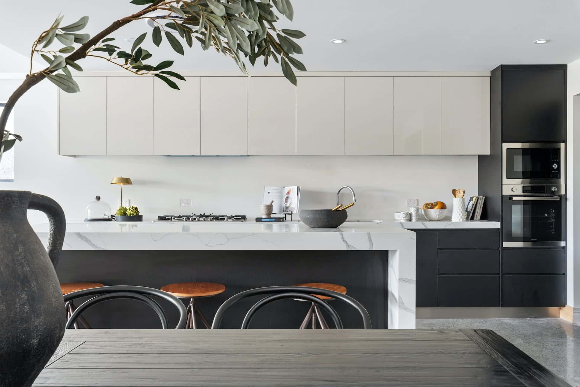 creative microwave cabinet placement