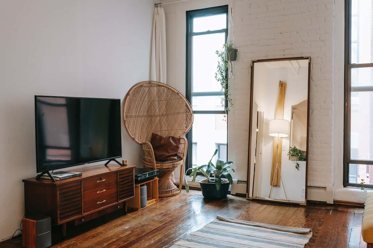 custom window nook in the living room corner