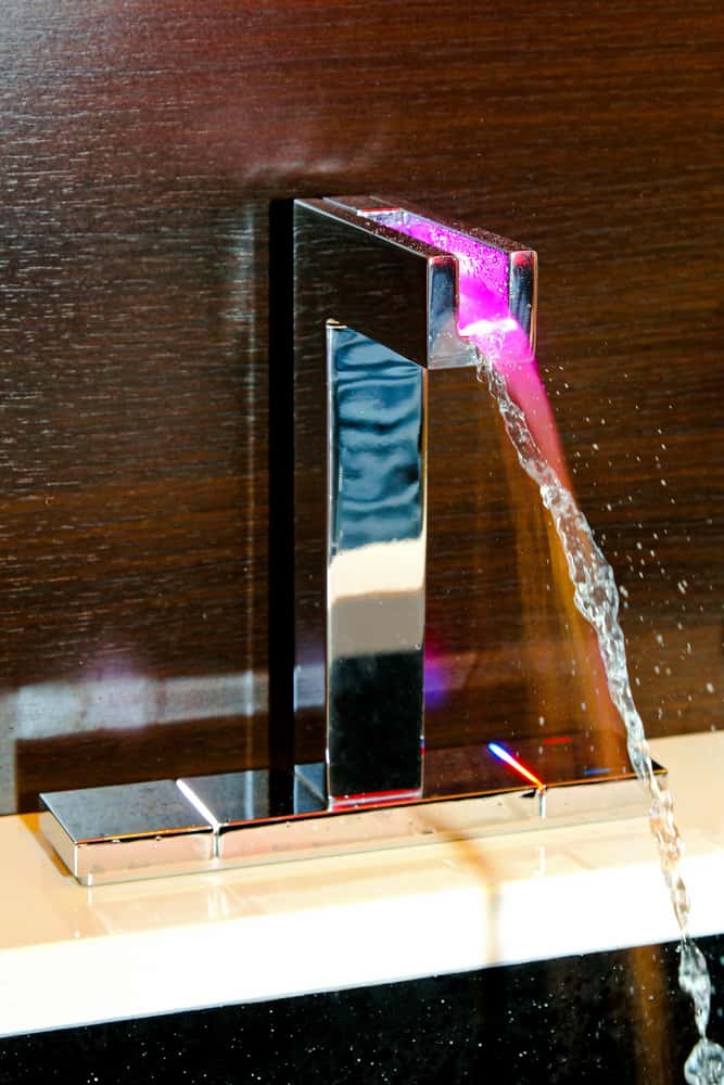 designer basin tap with led light
