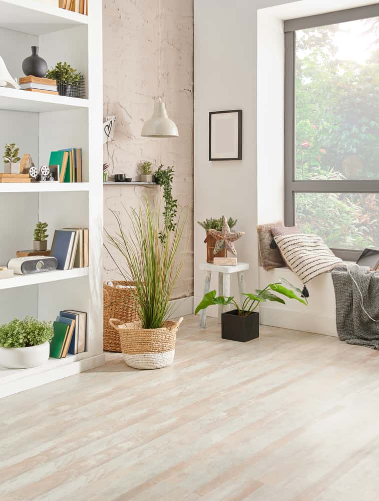 floating shelf with a bookshelf