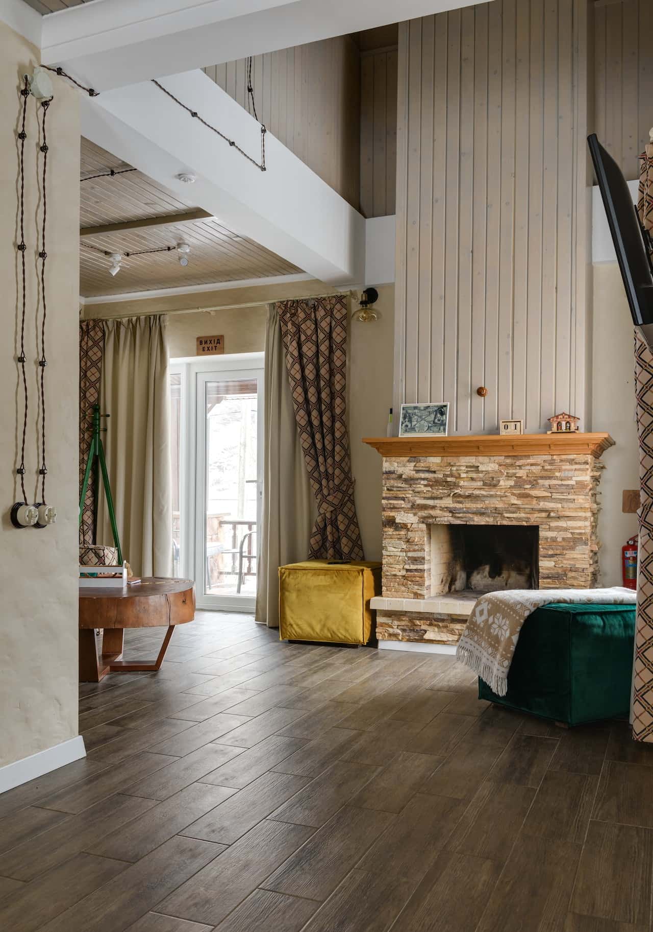 layered tapestries to add depth to the room