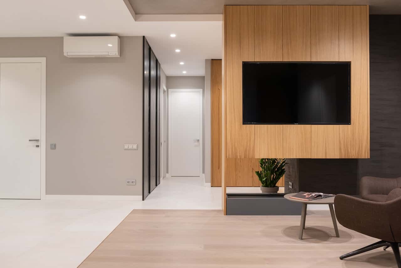 wooden led tv panel design