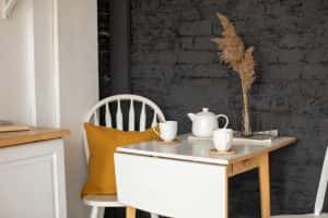 Folding Table Cups White Tea Pot