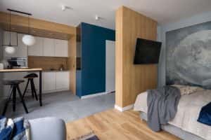 Stylish Designed Studio Apartment Kitchen Open