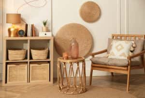 stylish living room interior ethnic boho