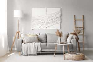 interior modern living room sofa table