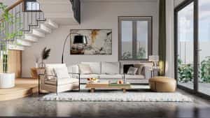 3D Illustration Rendering Interior Two-storey House