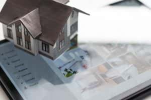 small house model on table icons