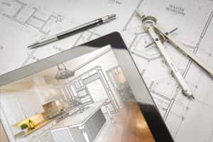 Computer Tablet Showing Kitchen Illustration