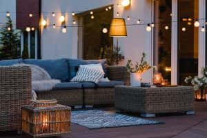 beautiful lights in summer evening party