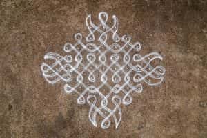 Indian traditional kolam rangoli drawings
