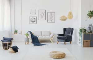 Real photo living room interior sofa
