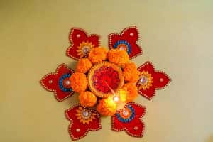 Fusion rangoli design