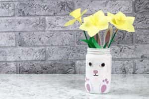 DIY easter vase bunny glass jar