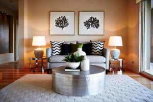 Interior cosy stylish lounge room