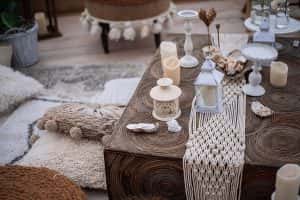 Decorate interior on open terrace overlooking