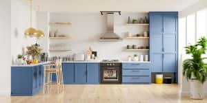 Modern kitchen interior furniture white wall