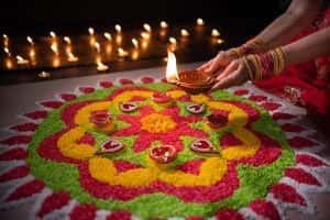 Traditional rangoli design