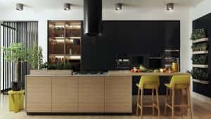 Modern kitchen large island countertop