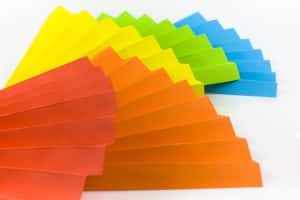 Multi Colored Paper Fans On White