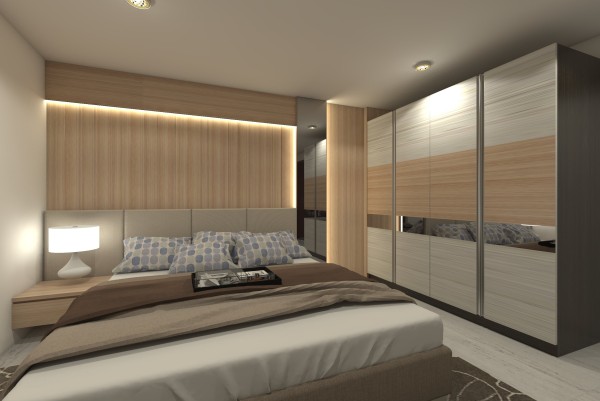 White and gold bedroom wardrobe