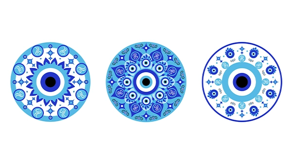 Blue mandala evil eye Greek amulet