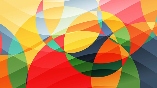 Bright colorful abstract banner translucent wavy