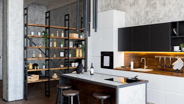 Luxury studio apartment kitchen
