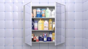 Mirror with storage solution
