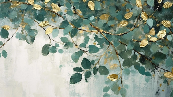 Modern abstract art watercolour floral illustration