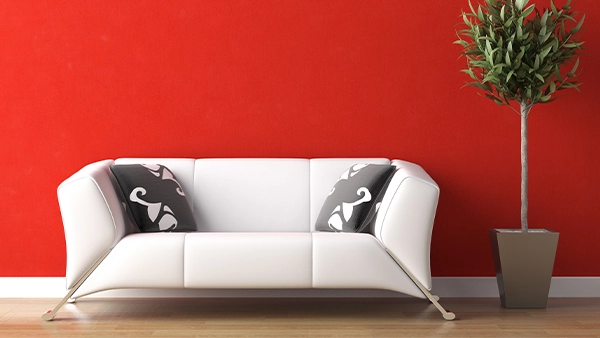 Red and white interior