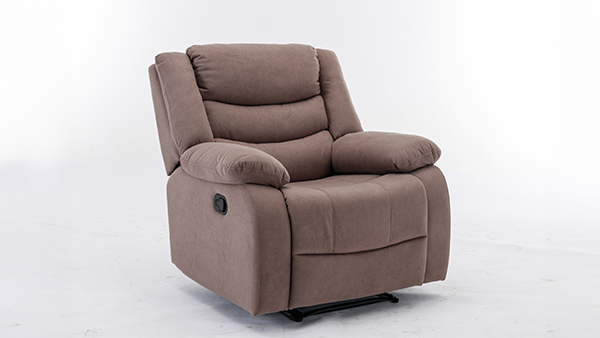 Brown leather recliner chair isolated
