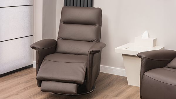 Brown leather recliner armchair modern home