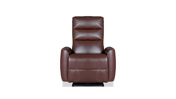 Brown leather recliner chair isolated
