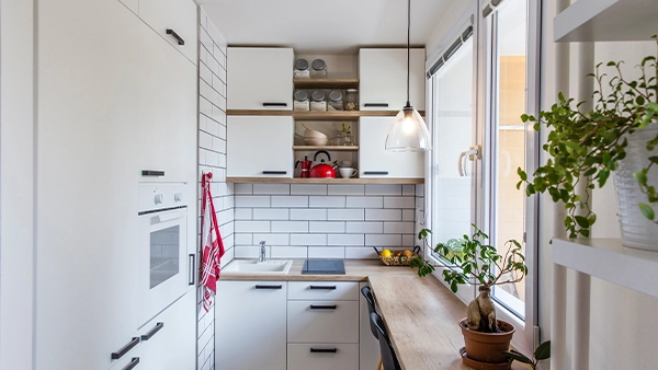 White kitchen compact appliances