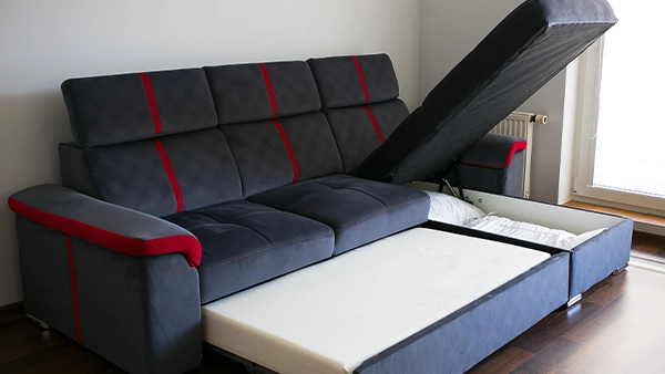 Three-seater sofa bed